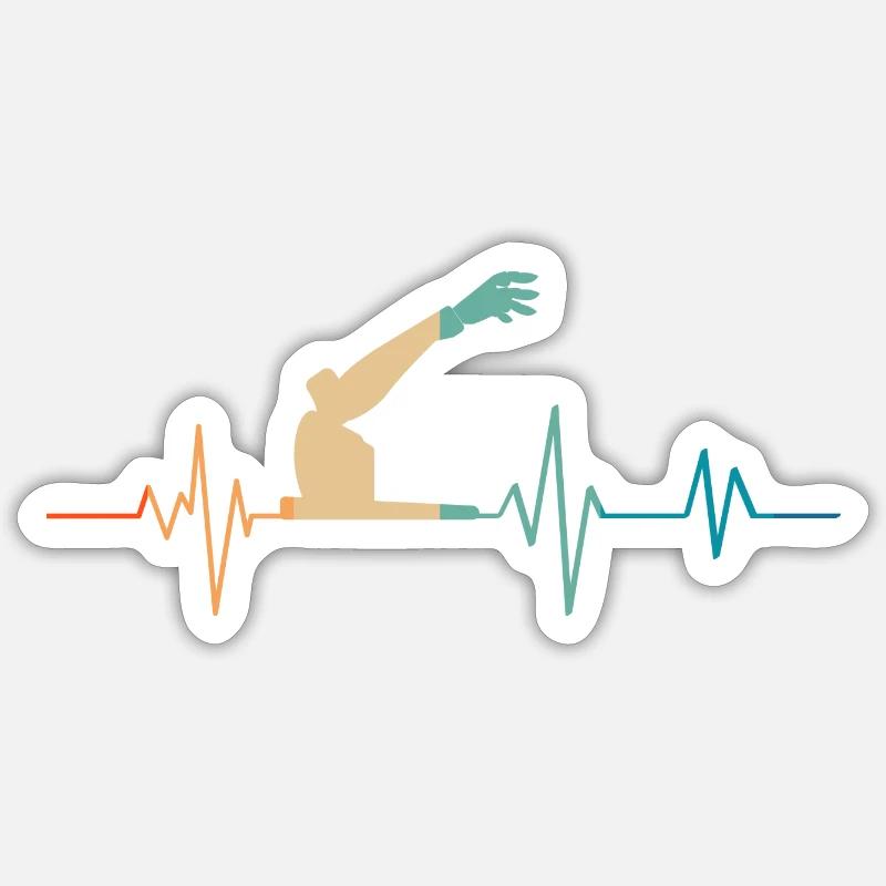 Retro Heartbeat Robotic Arm - Sticker size S (10 x 10 cm) - white matte