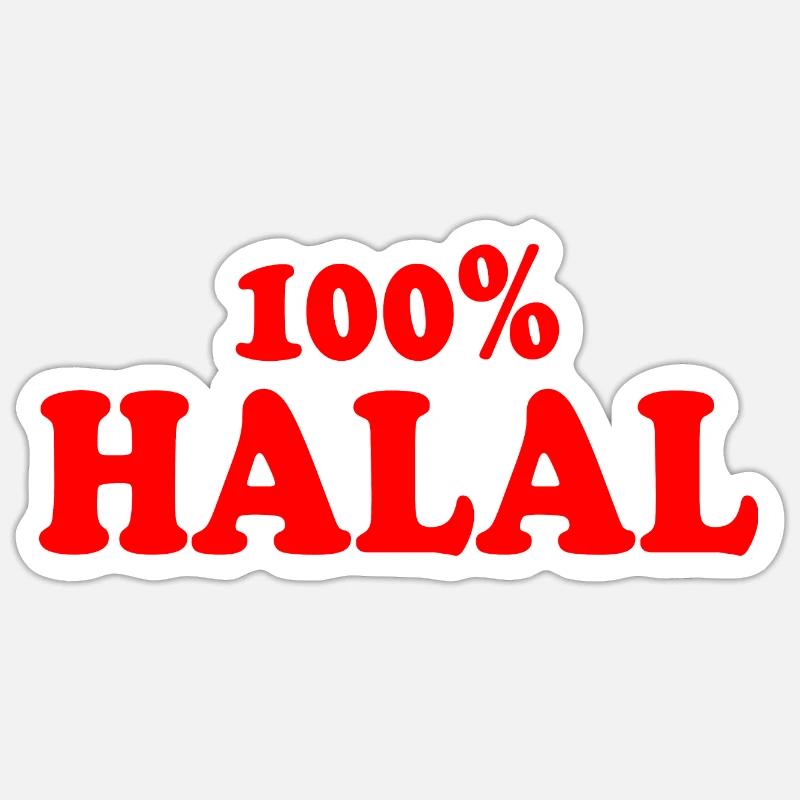 Halal - Sticker Größe S (10 x 10 cm) - Mattweiß