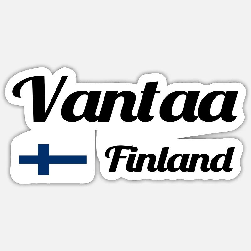 Vantaa Finlande Imprimer - Sticker taille S (10 x 10 cm) - blanc mat