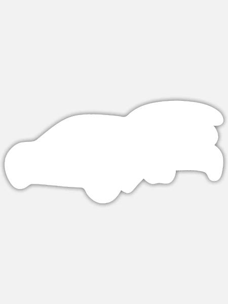 Auto Sportwagen Turbo - Sticker Größe S (10 x 10 cm) - Mattweiß