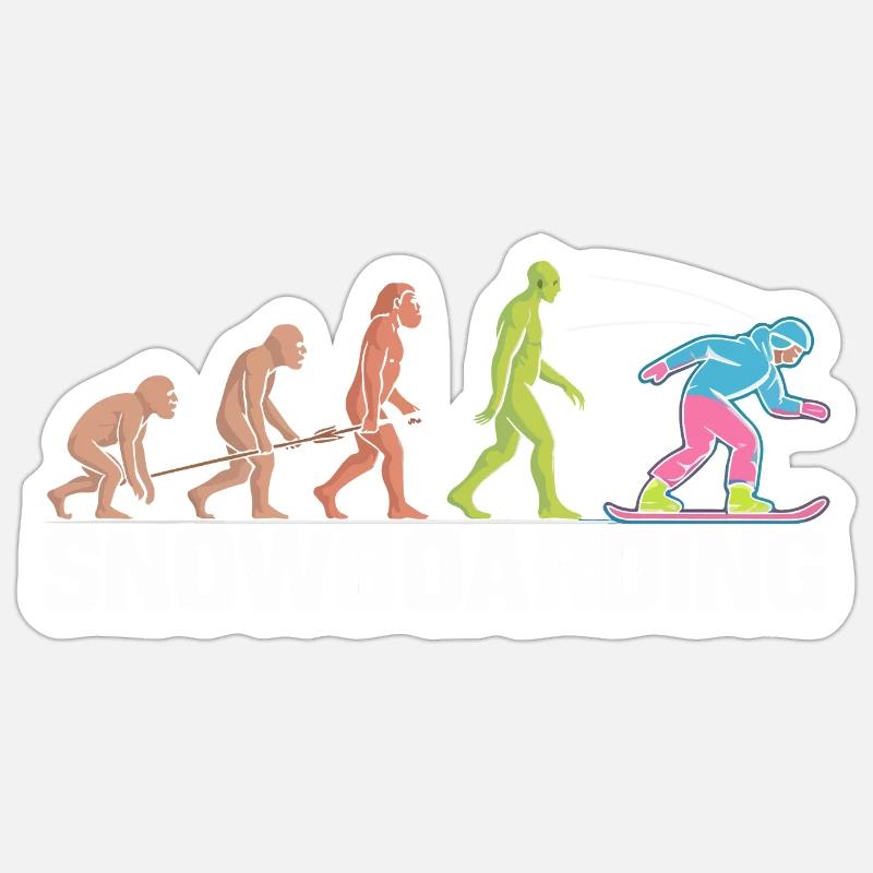 Die Evolution des Snowboard-Designs Sticker Größe S (10 x 10 cm)