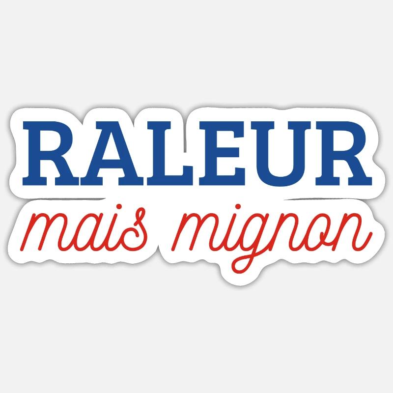 Râleur mais mignon - Sticker taille S (10 x 10 cm) - blanc mat