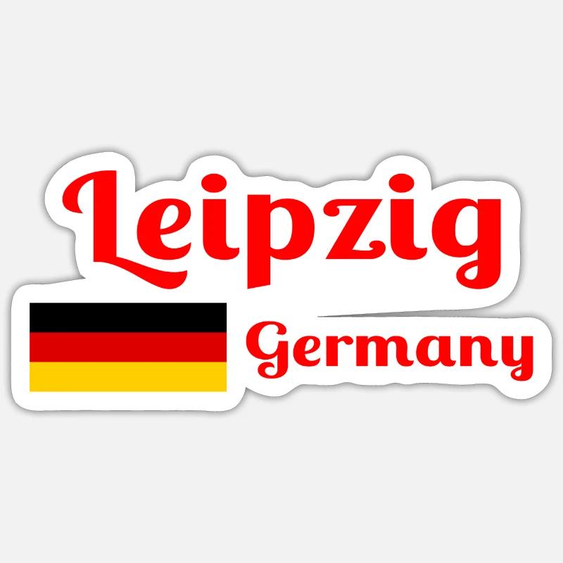 Leipzig, Allemagne- Imprimés élégants - Sticker taille S (10 x 10 cm) - blanc mat