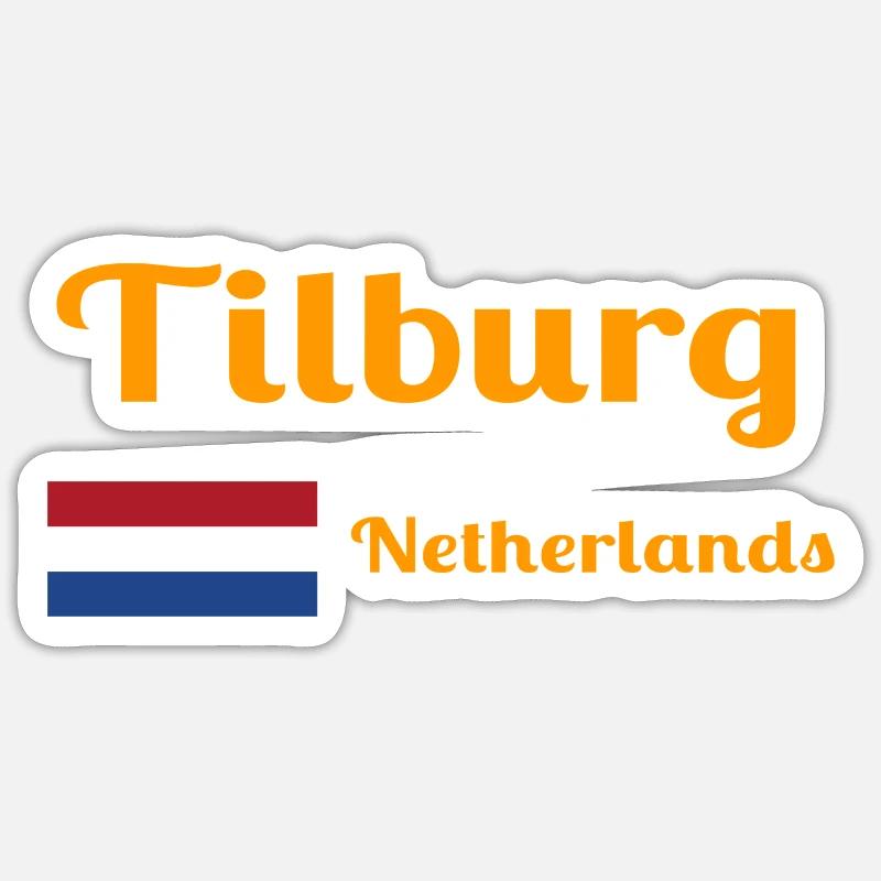 Tilburg, Pays-Bas- Imprimés élégants - Sticker taille S (10 x 10 cm) - blanc mat