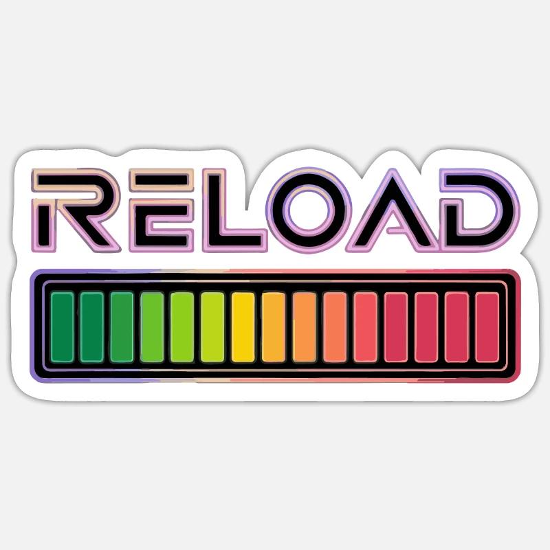 RELOAD - Sticker size S (10 x 10 cm) - white matte
