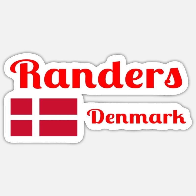 Randers Danemark - Imprimés élégants - Sticker taille S (10 x 10 cm) - blanc mat
