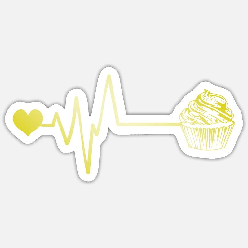 Muffin Pulse Heart Love - Sticker size S (10 x 10 cm) - white matte