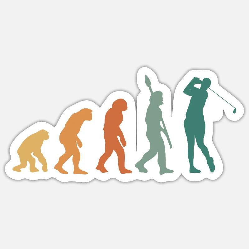 Evolution Golf Retro - Sticker size S (10 x 10 cm) - white matte