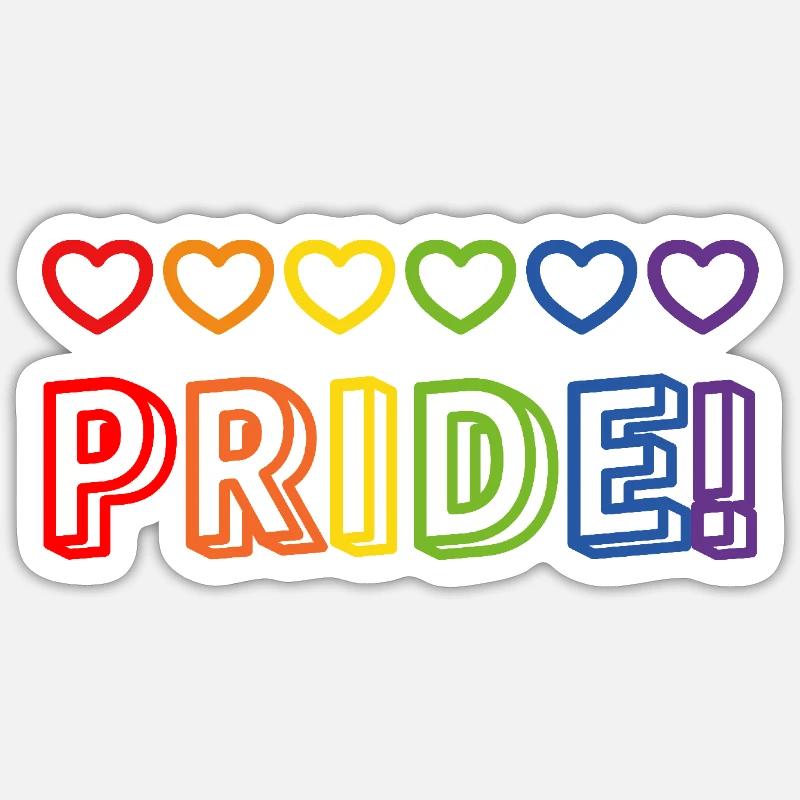 Pride Rainbow Hearts - Sticker size S (10 x 10 cm) - white matte