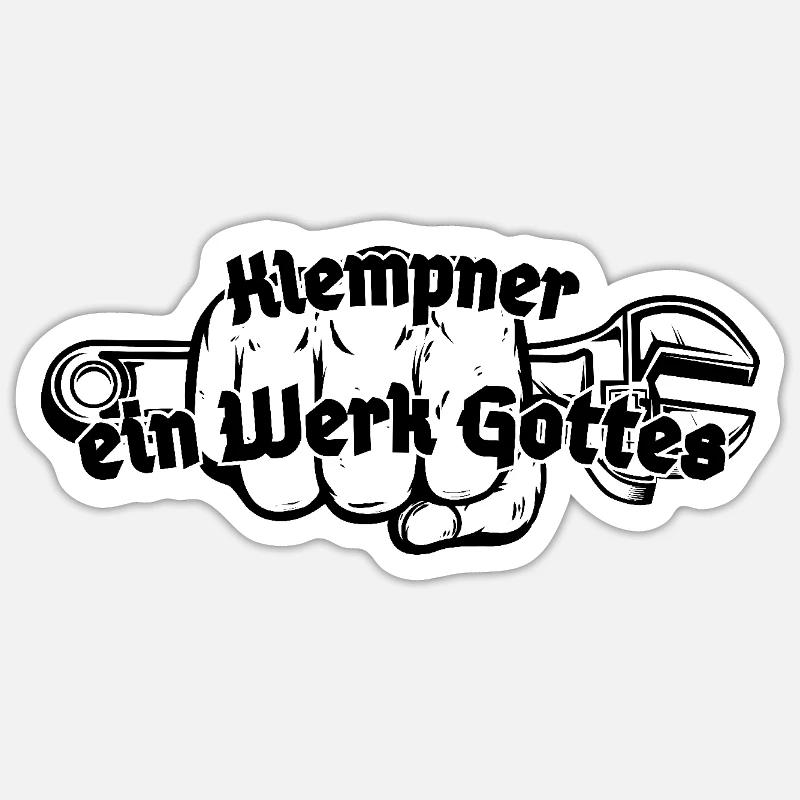 Klempner Handwerker Geschenkidee - Sticker Größe S (10 x 10 cm) - Mattweiß