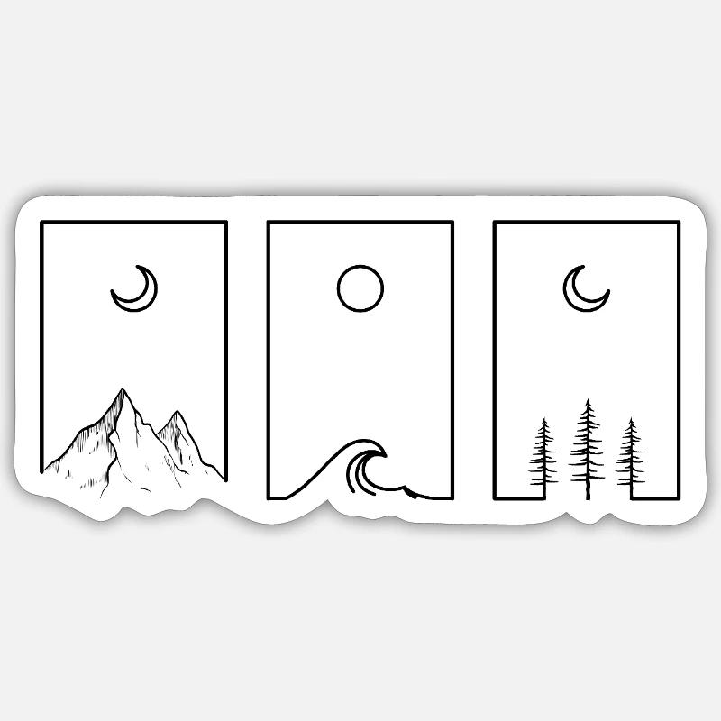 Waves and Wilderness - Sticker size S (10 x 10 cm) - white matte