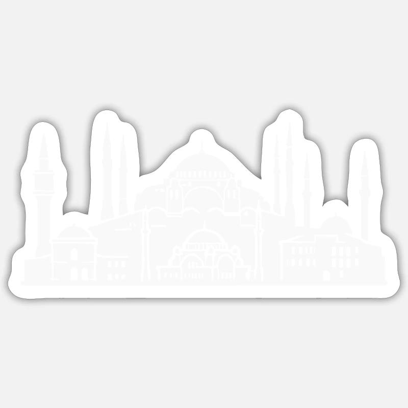 Istanbul Skyline - Sticker size S (10 x 10 cm) - white matte