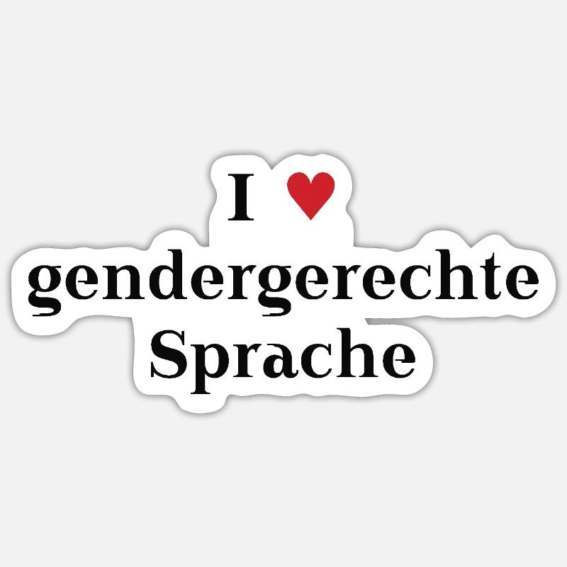 Langage neutre ♥ Idée cadeau Gendering - Sticker taille S (10 x 10 cm) - blanc mat