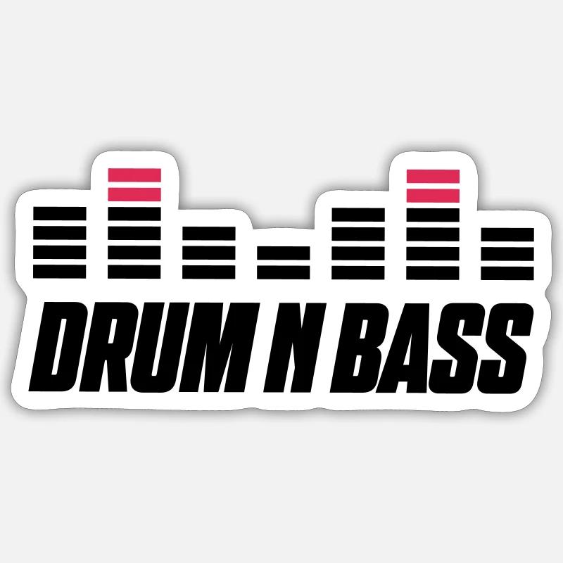 drum bass - Sticker Größe S (10 x 10 cm) - Mattweiß
