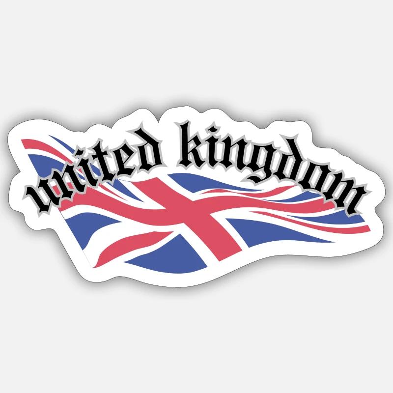 Royaume-Uni - Sticker taille S (10 x 10 cm) - blanc mat