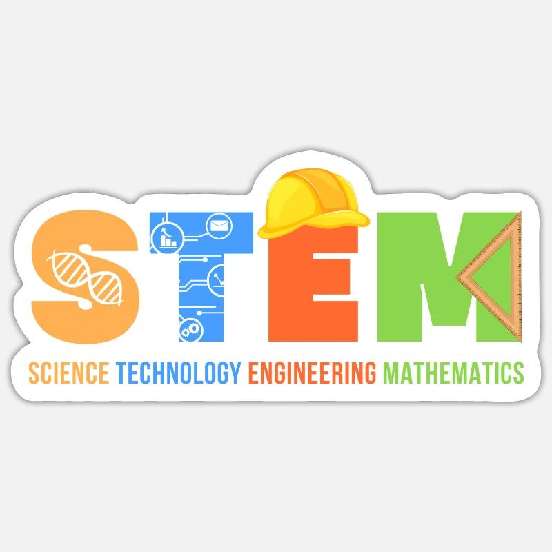 Science Technology Engineering Mathematics - Sticker size S (10 x 10 cm) - white matte