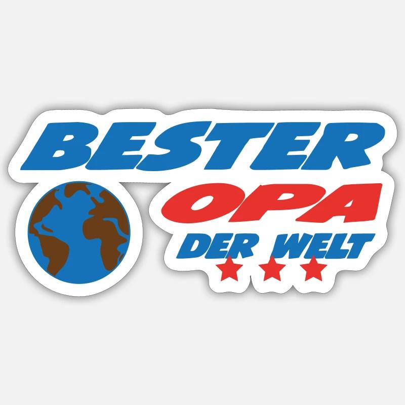 Bester OPA der welt - Sticker formato S (10 x 10 cm) - bianco opaco