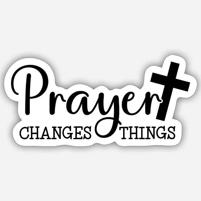 Changements de prière - Sticker taille S (10 x 10 cm) - blanc mat