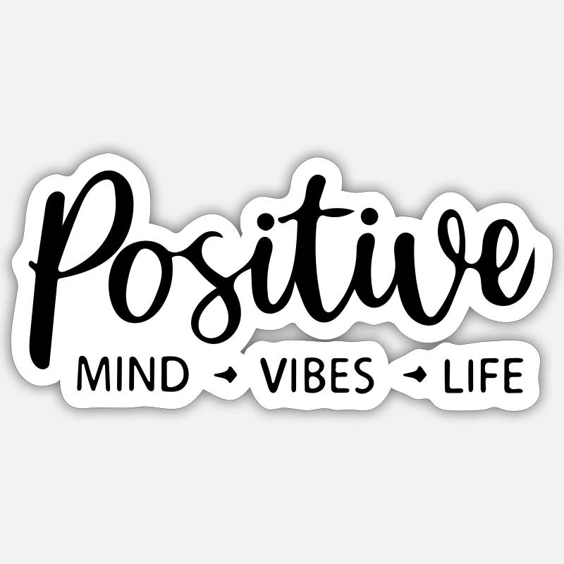 vibrations mentales positives vie - Sticker taille S (10 x 10 cm) - blanc mat