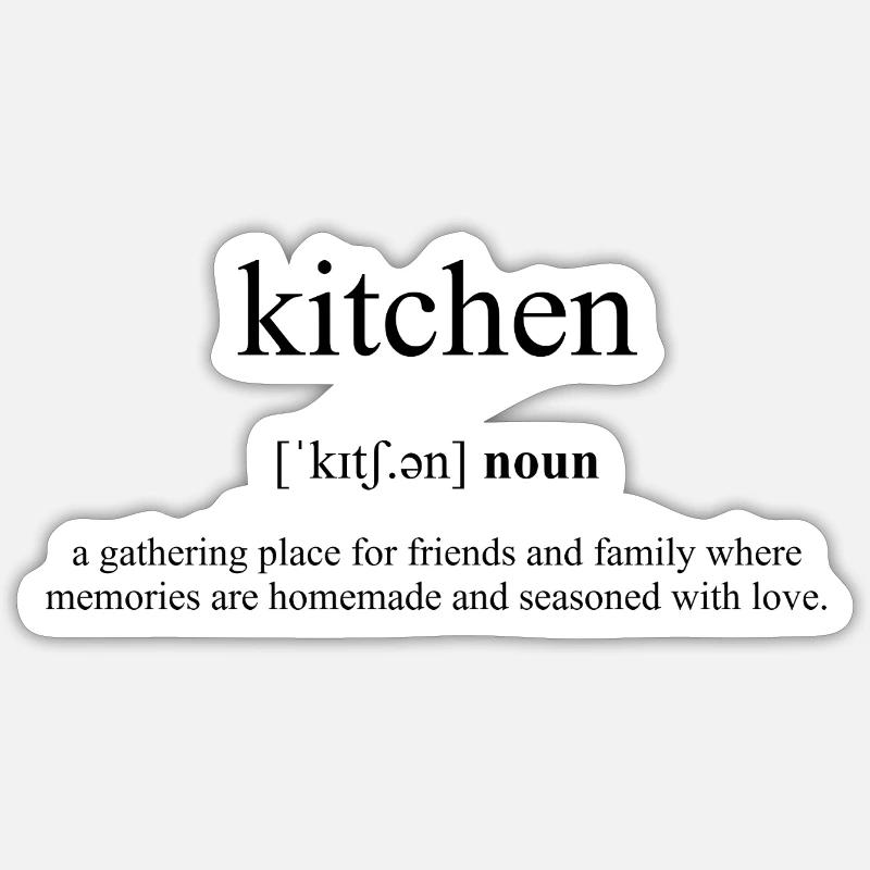 Kitchen | Küche Definition Dictionary - Sticker Größe S (10 x 10 cm) - Mattweiß