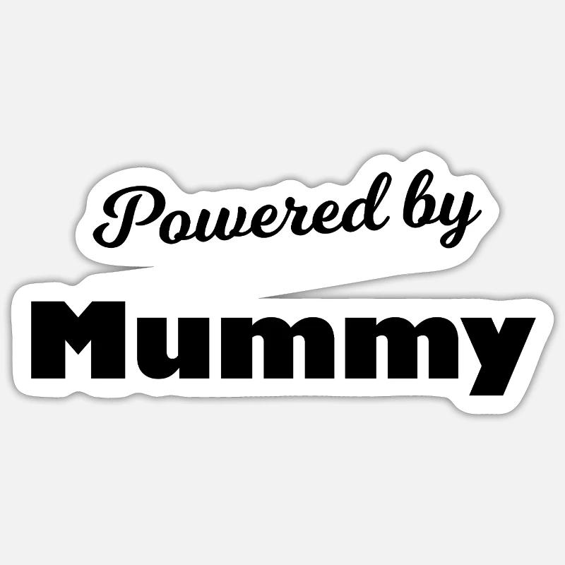 Propulsé par Mama - Sticker taille S (10 x 10 cm) - blanc mat