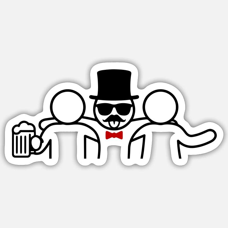 Bachelor Party Celebration - Sticker size S (10 x 10 cm) - white matte