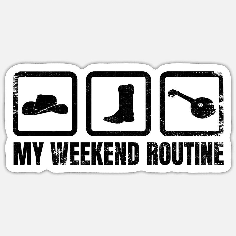 Banjo Player Weekend - Sticker size S (10 x 10 cm) - white matte