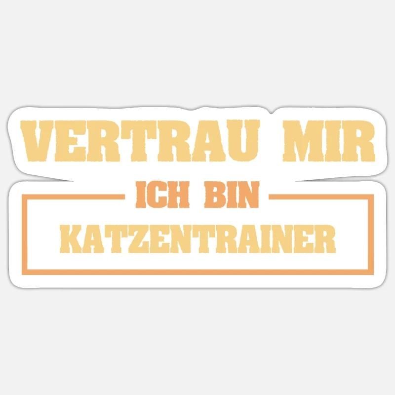 Katzentrainer - Sticker Größe S (10 x 10 cm) - Mattweiß