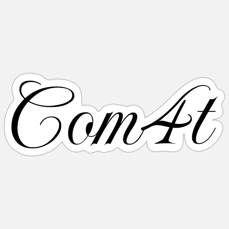 Com4t Merch – Ensemble de logos de tous les jours, noir. Sticker taille S (10 x 10 cm)