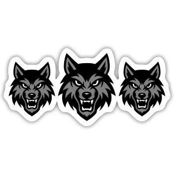 Wolf Kopf Gruppe Rudel - Sticker Größe S (10 x 10 cm) - Mattweiß - Vorne