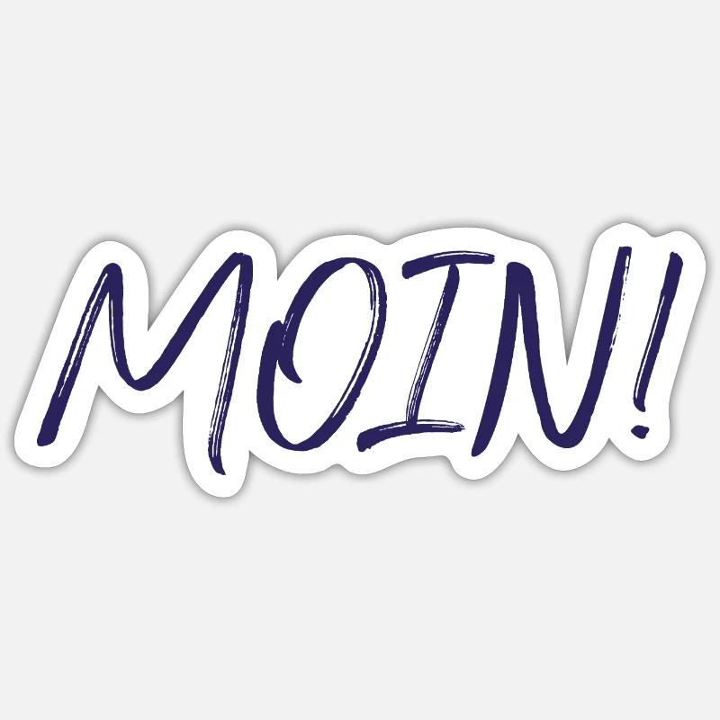 MOIN, navy - Sticker Größe S (10 x 10 cm) - Mattweiß