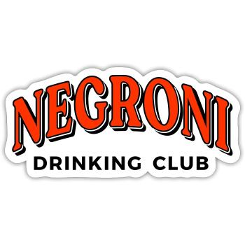 Negroni Drinking Club Schrifzug - Sticker Größe S (10 x 10 cm) - Mattweiß - Vorne