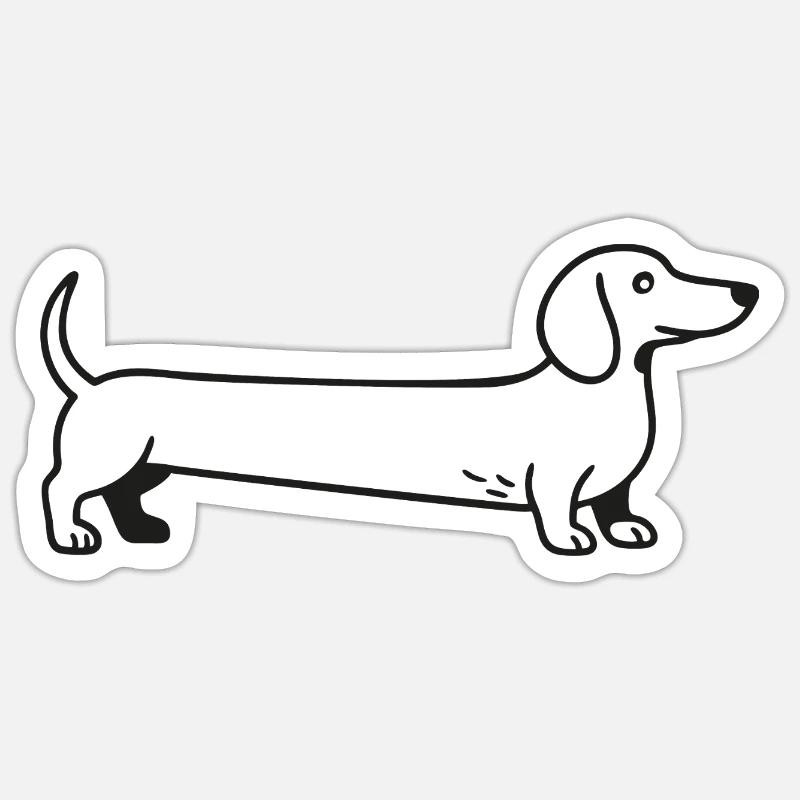 Teckel - Sticker taille S (10 x 10 cm) - blanc mat