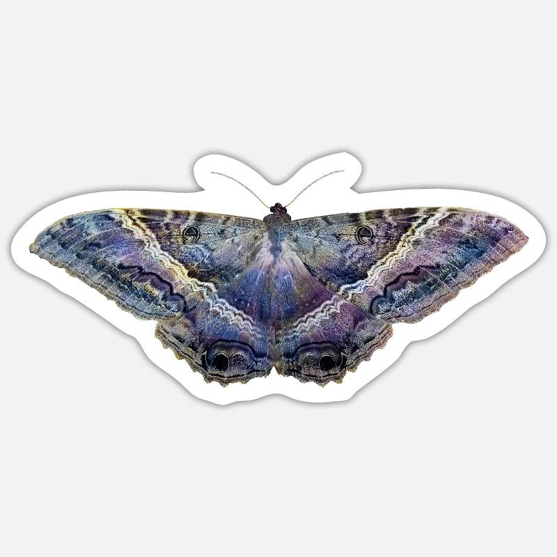 Blauer Schmetterling - Sticker Größe S (10 x 10 cm) - Mattweiß