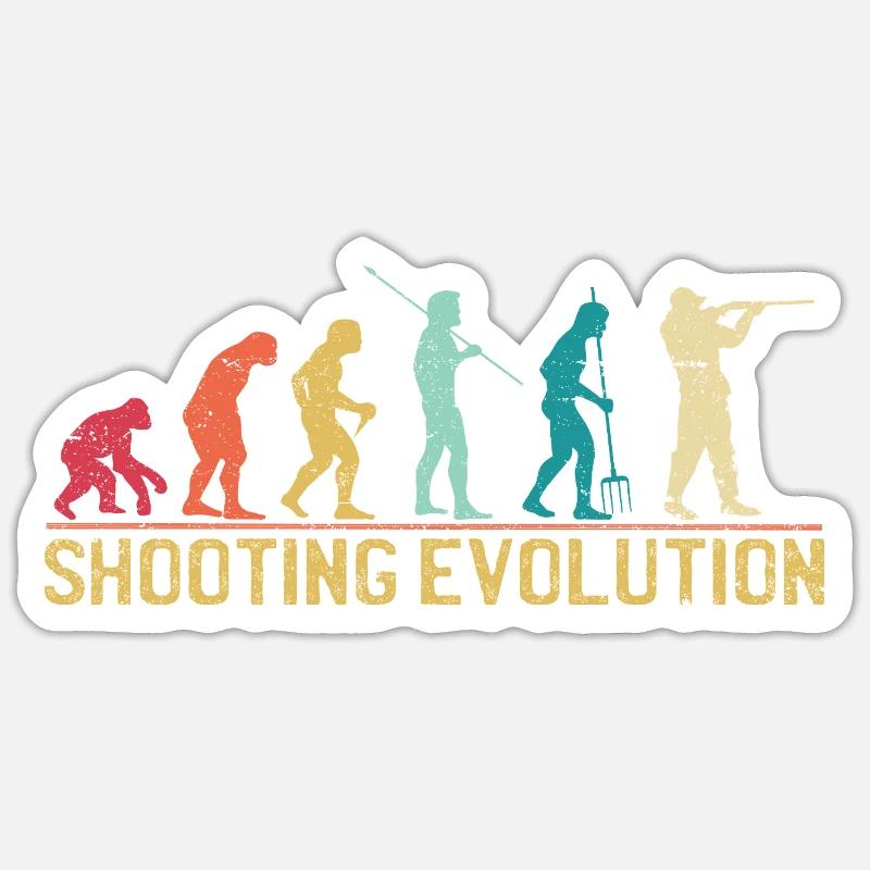Shooting Evolution Progression Design - Sticker size S (10 x 10 cm) - white matte