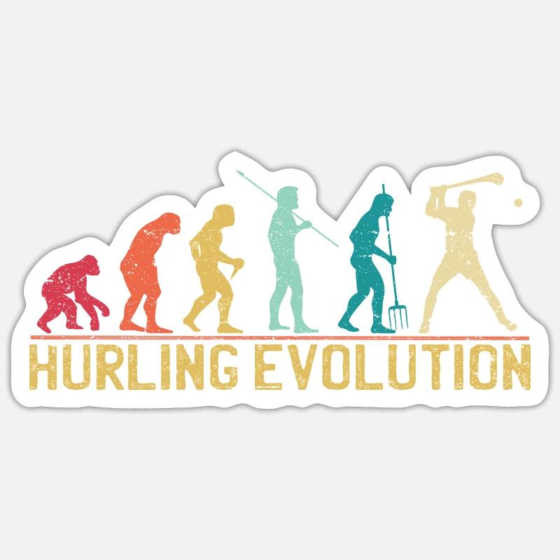 Hurling Evolution Silhouette Design Sticker Größe S (10 x 10 cm)