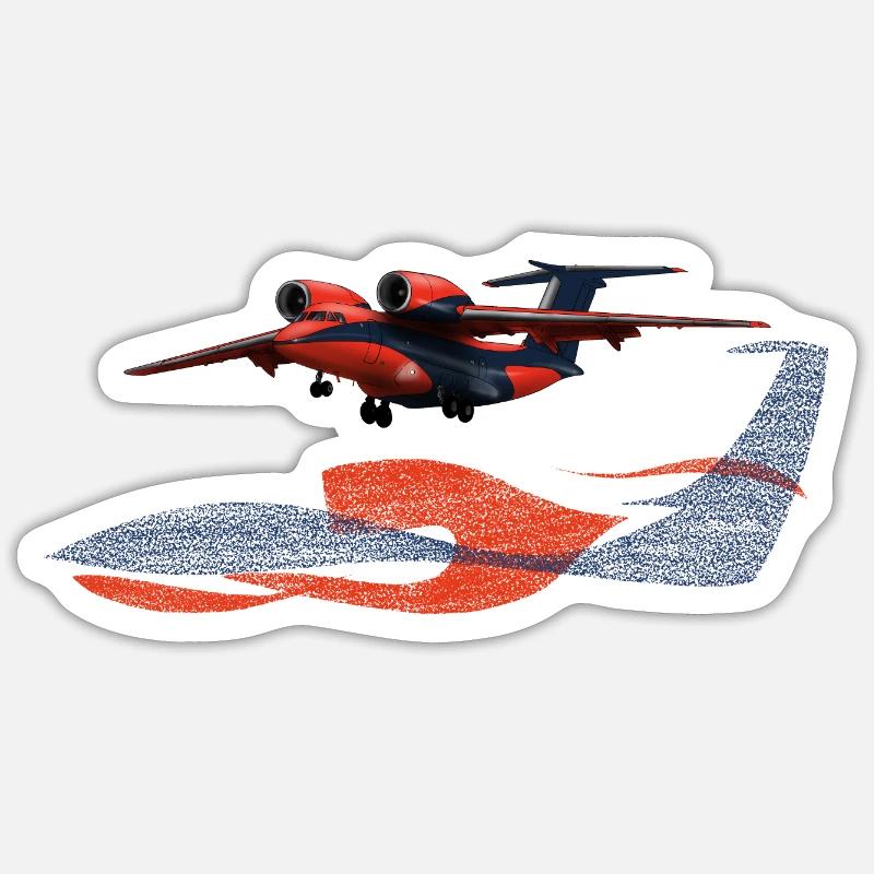 L’An-74 - Sticker taille S (10 x 10 cm) - blanc mat