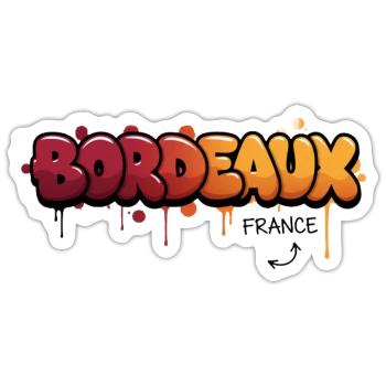 Bordeaux graffiti city logo - Sticker size S (10 x 10 cm) - white matte - Front