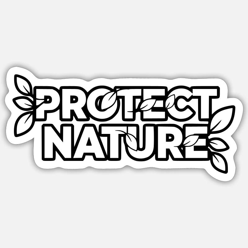 Protect Nature | Umweltschutz Statement Vektor - Sticker Größe S (10 x 10 cm) - Mattweiß