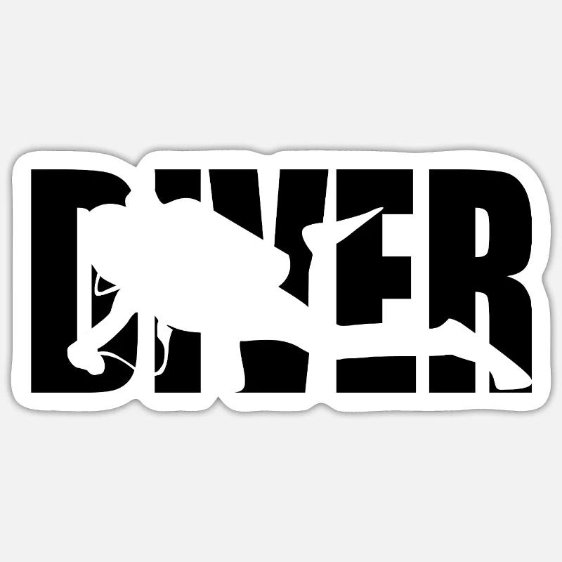 Classic Diver Design – Depth & Adventure Sticker size S (10 x 10 cm)
