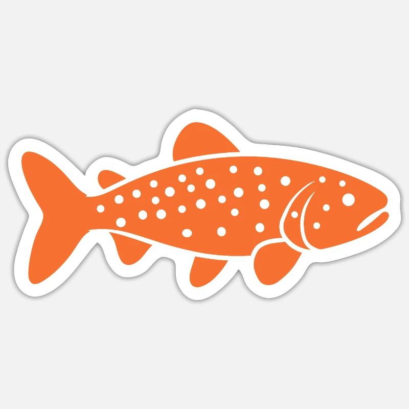 truite - Sticker taille S (10 x 10 cm) - blanc mat