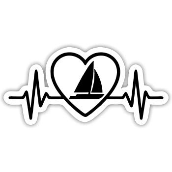 Heart Catamaran – Passion Sailing - Sticker size S (10 x 10 cm) - white matte - Front