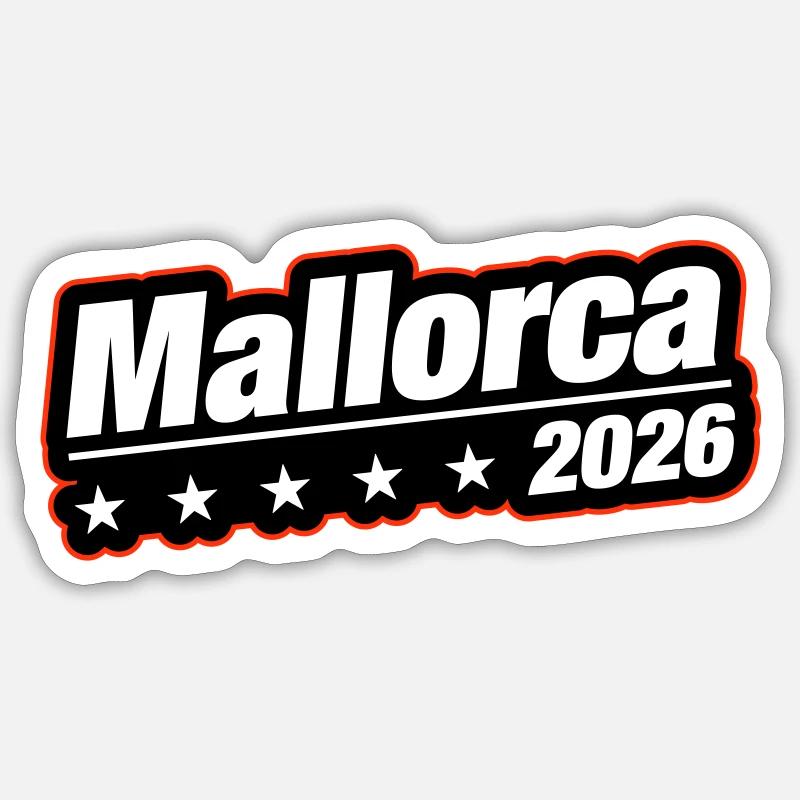 Majorque 2026 - Sticker taille S (10 x 10 cm) - blanc mat