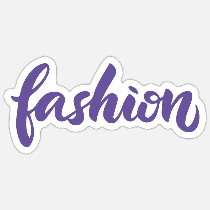 Mode-Violett-Mode-Lettering-Skript-Trend Sticker Größe S (10 x 10 cm)