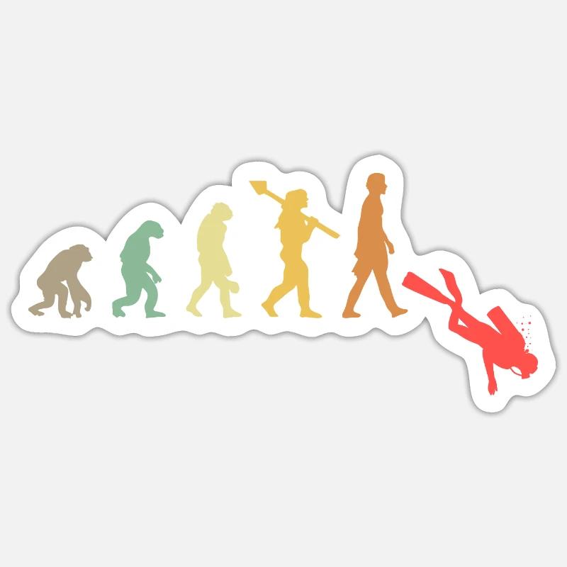 Evolution Diving Plongeur sous-marin - Sticker taille S (10 x 10 cm) - blanc mat