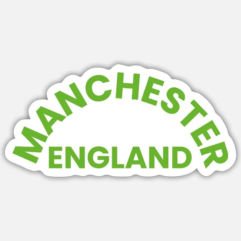 Logo circulaire de Manchester, Angleterre, - Sticker taille S (10 x 10 cm) - blanc mat