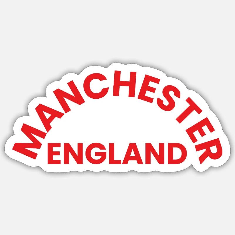 Logo circulaire de Manchester, Angleterre, - Sticker taille S (10 x 10 cm) - blanc mat