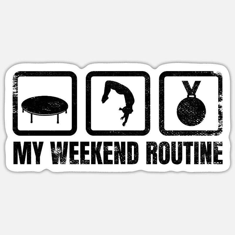 Fun Trampoline Weekend - Sticker size S (10 x 10 cm) - white matte