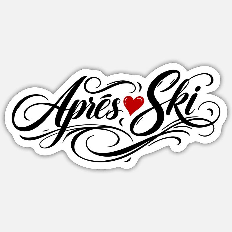 Apres Ski Liebe - Sticker Größe S (10 x 10 cm) - Mattweiß