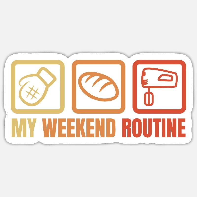 Ma routine du week-end - Sticker taille S (10 x 10 cm) - blanc mat